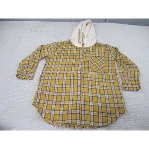 Veveret Womens Shirt Large Casual‎ Plaid Hooded Long Sleeve Bybee Boutique NWT